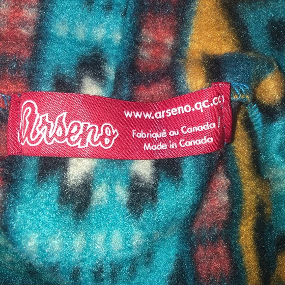 Arseno Poncho OS Hood Pockets Aztec Southwestern Blanket Cape Fleece Soft Warm - Picture 2 of 9